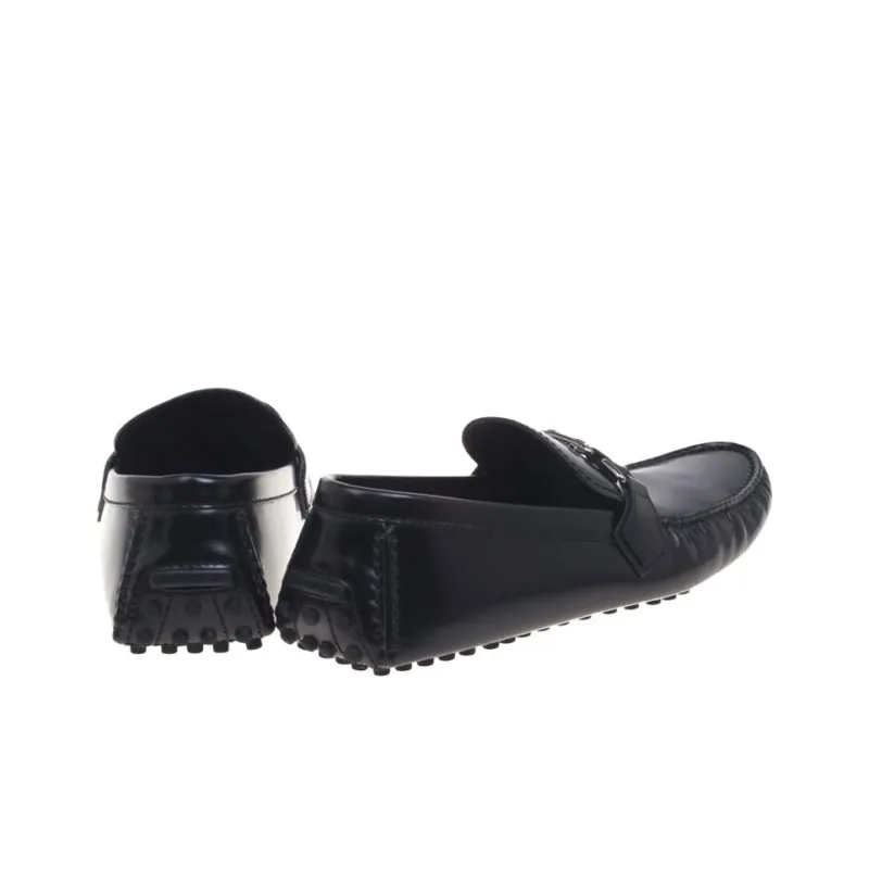 LOUIS VUITTON Gommino Loafers Men's Black-3