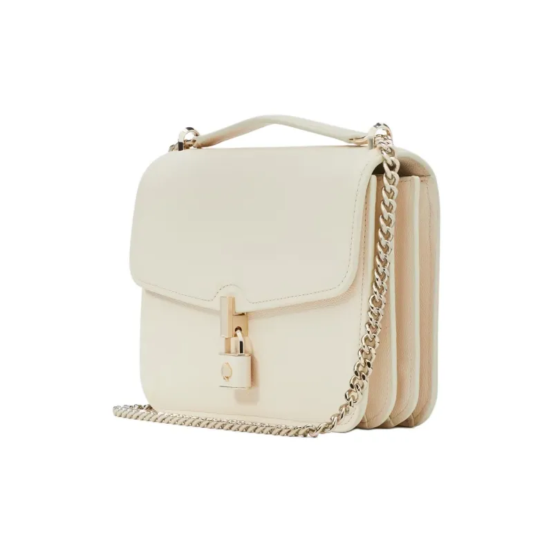 Kate Spade Locket Litchi Grain Leather Portable Crossbody Bag Shoulder Bag Women's Parchment Color-1