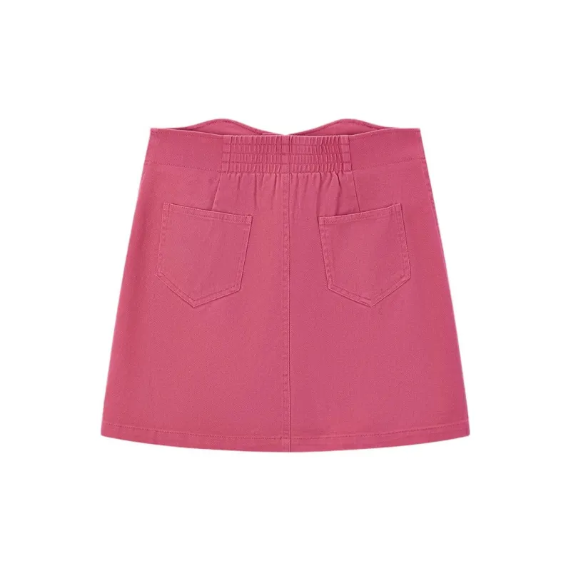 EICHITOO Denim Short Skirts Women's Rose Red-1