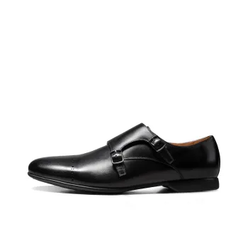 THOM WILLS Business Casual Versatile Double Buckle Monk Shoes Dress Shoes Men's Black