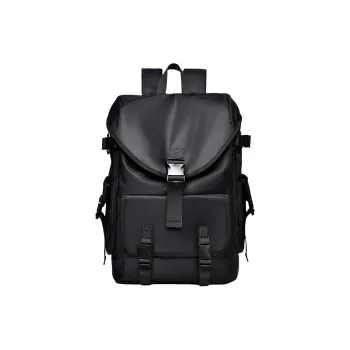 NOMK Nylon Fabric Backpack Large Size Unisex Black