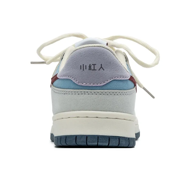 Little Red Man Skateboard Shoes Unisex Light Gray Army Green-14