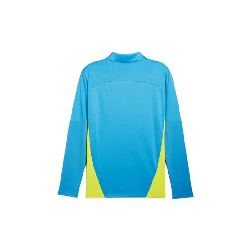 PUMA Manchester City Quarter Zip Soccer Jerseys Men's Blue Yellow-1
