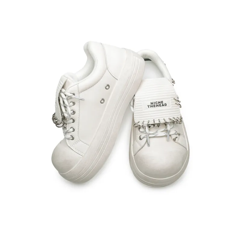 Angelmi Wear Resistant Low Top Casual Shoes Unisex White-3