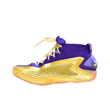 Adidas A.E. 1 Cushioning Anti Slip And Wear Resistant Support Mid Top Basketball Shoes Men's Gold
