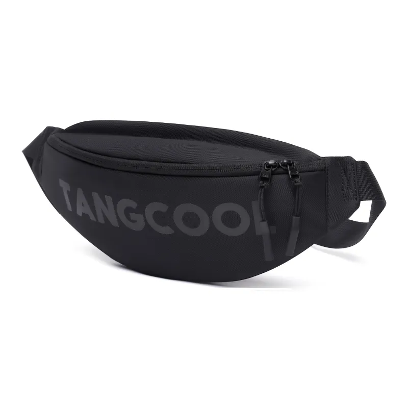 TANGCOOL Oxford One Shoulder Crossbody Fanny Pack Sling Bag Regular Unisex Black Pink White-2