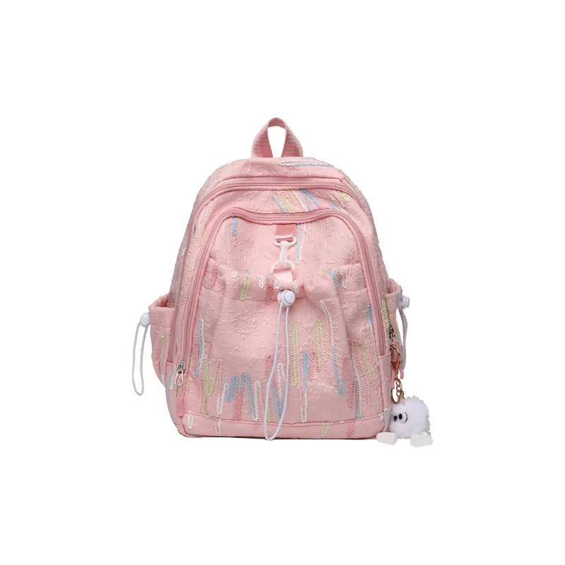 PINK·LAND Nylon Backpack Women's White/Pink/Yellow/Blue/Black-6