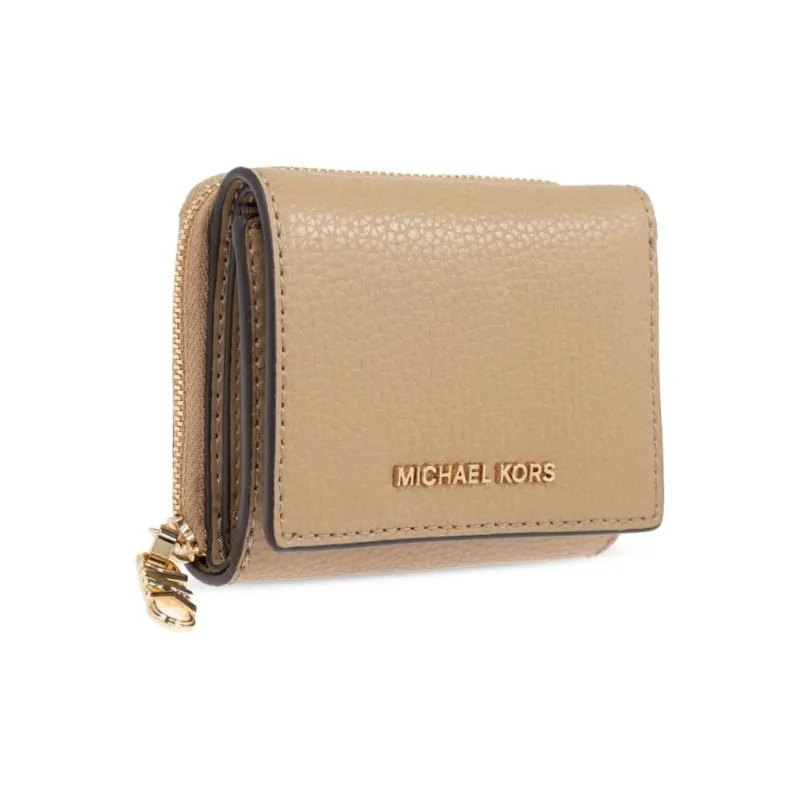MICHAEL KORS Pebbled Leather Wallet Small Size Women's Leather Brown-1