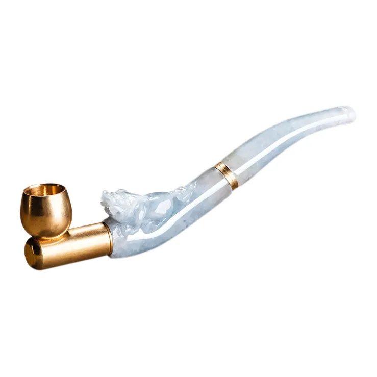 Long Fu Glutinous Jade Portable Mini Ornaments For Cigarettes Men's-0