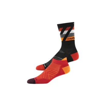 DARN TOUGH No Show Micro Crew Combo Socks Sets Men's 2 Pack Ethnic Red/Black