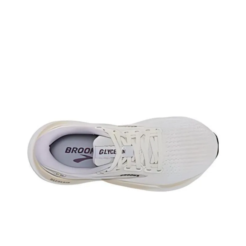 Brooks Glycerin 21 Anti-Slip Wear-Resistant Low-Top Long Distance Running Running Shoes Women's Ecru-4