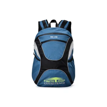 FINITE LOOP Recycled Polyester Backpack Unisex Blue