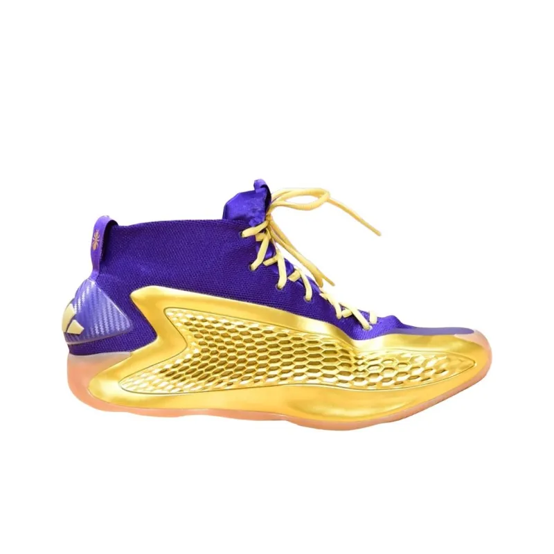 Adidas A.E. 1 Cushioning Anti Slip And Wear Resistant Support Mid Top Basketball Shoes Men's Gold-1