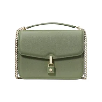 Kate Spade Locket Litchi Grain Leather Portable Crossbody Bag Shoulder Bag Large Size Women's Green