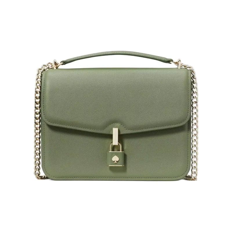 Kate Spade Locket Litchi Grain Leather Portable Crossbody Bag Shoulder Bag Large Size Women's Green-0