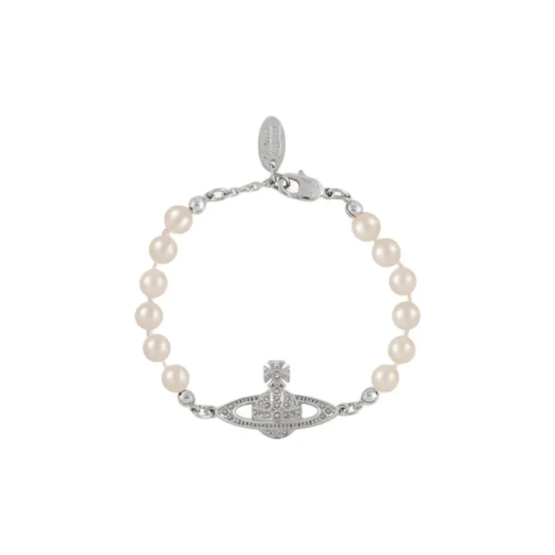 Vivienne Westwood Brass Glass Pearl Bracelets Women's Silver-0