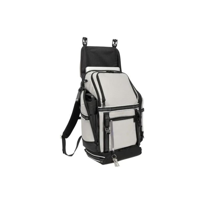 TUMI Fabric Backpack Men's Gray White & Brown-1
