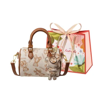 Cwatcun PU Shoulder Bag Crossbody Bag Handbag Women's Ecru/Brown/Pink/Black