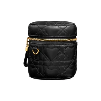 DIOR Sheepskin Makeup Bag Micro Women's Black
