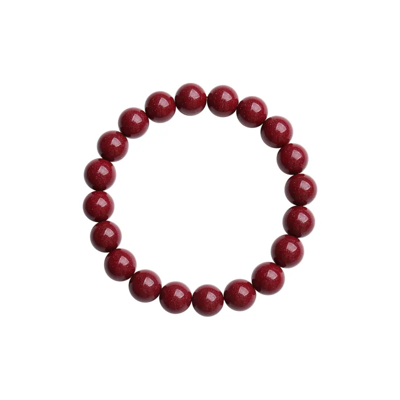 With The Heart Of The Jade Reconstructed Cinnabar Jade Bracelets Unisex-7