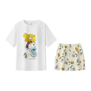 Gongdie x SNOOPY/ Pajama Set Unisex White