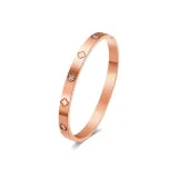 Four-Leaf Clover Bangle, Rose Gold (Titanium Steel)