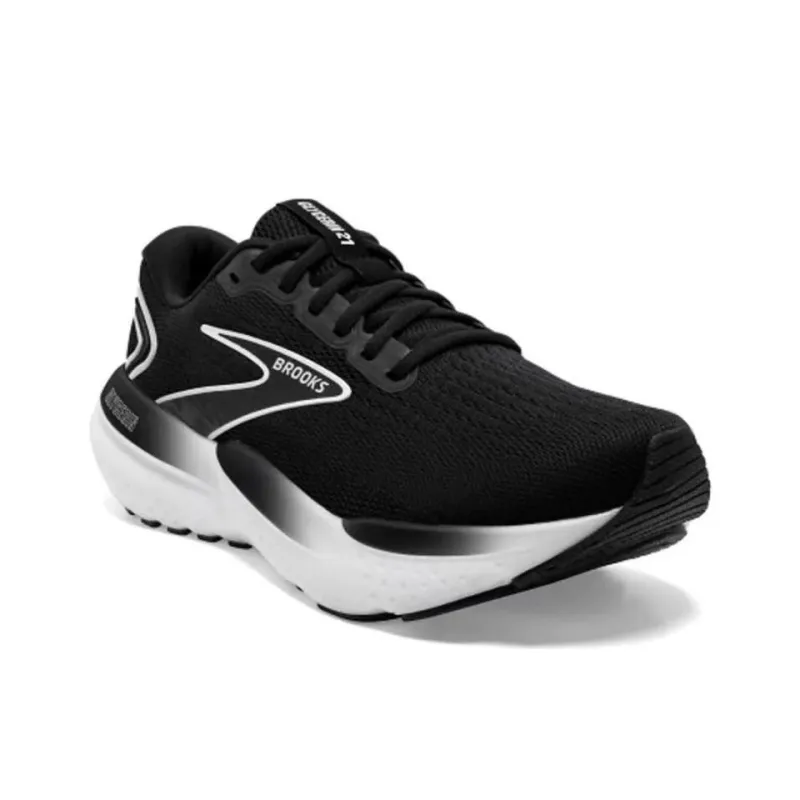Brooks Glycerin 21 Anti Slip Wear Resistant Low Top Long Distance Running Running Shoes Men's Black White-3