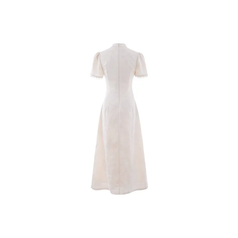 Adeworn Short Sleeved Dress Women's Apricot-1