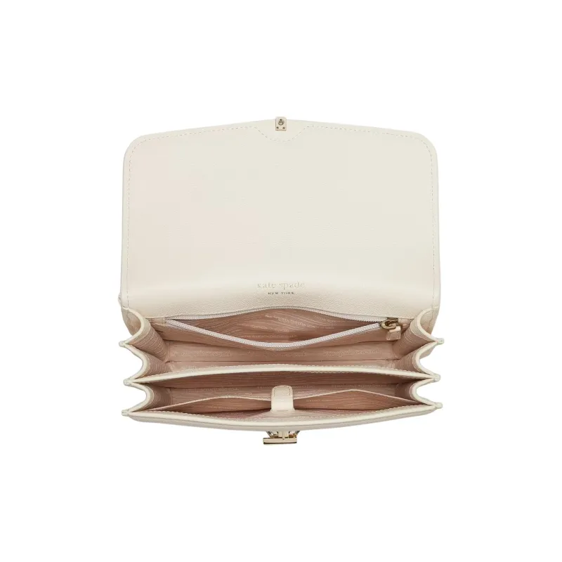 Kate Spade Locket Litchi Grain Leather Portable Crossbody Bag Shoulder Bag Women's Parchment Color-3