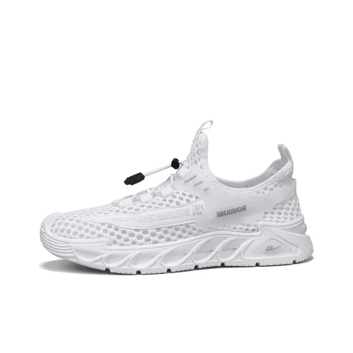 Warrior Lazy Slip on Cushioned Wear Resistant Lightweight Breathable Slip Resistant Low Top Casual Shoes Men's White