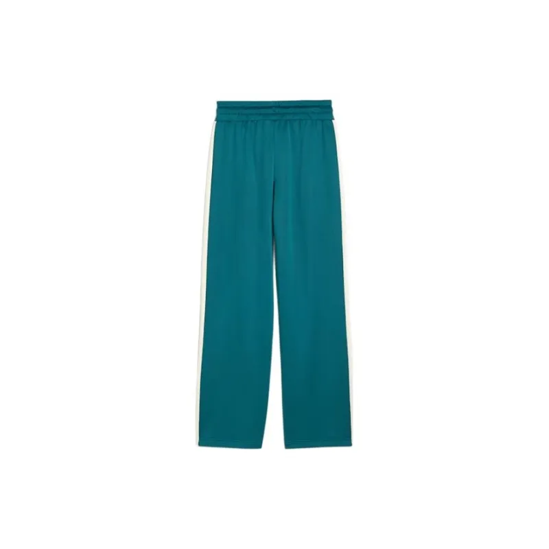 PUMA ICONIC Women's T7 Knitted Track Pants Knitted Sports Pants Women's Cool Green-1