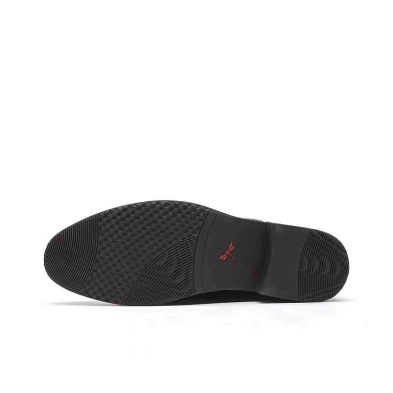 RED DRAGONFLY Leather Shoes Men's Black-5