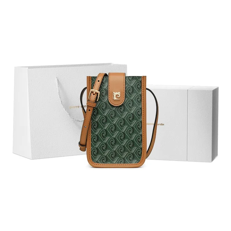 PIERRE CARDIN Pvc Small Portable Travel Bag Cell Phone Pouch Regular Women's Green-0