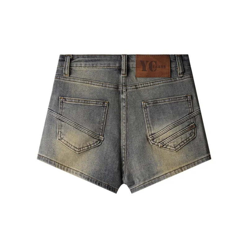Water Embraces The Galaxy. Denim Shorts Women's Washed Vintage-1