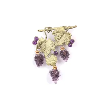 Michael Michaud Glass Brooches Women's Gold/Purple