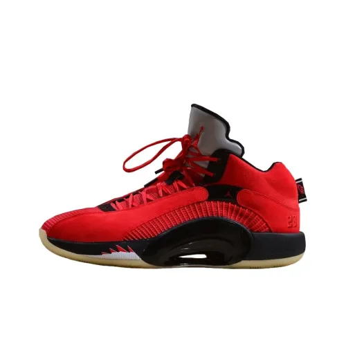 Jordan Air Jordan 35 Cushioning Anti Slip And Wear Resistant Mid Top Basketball Shoes Men's Red
