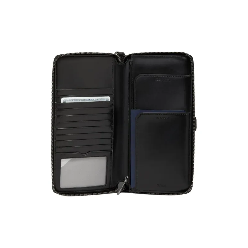 TUMI Leather Wallet Women's Black & Bronze-2