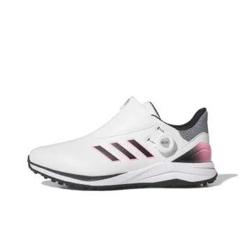 Adidas Solarmotion Boa 24 Slip Resistant, Abrasion Resistant, Waterproof Low Top Golf Shoes Men's White Black Pink