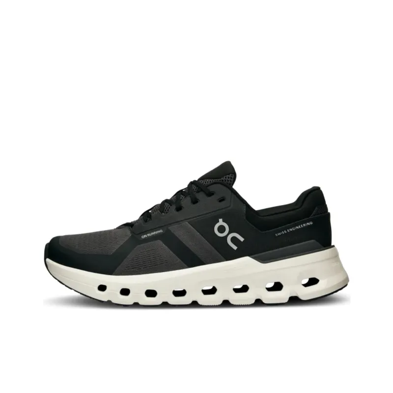 On Cloudrunner 2 Slip Resistant Low Top Casual Running Shoes Men's Black-0
