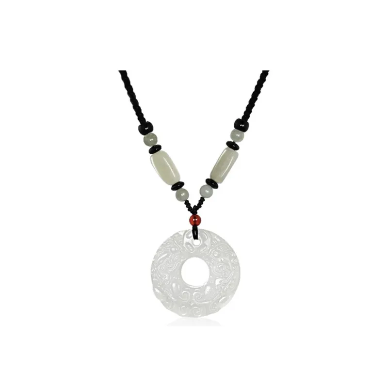Bermuda Eyes Obsidian Jade Necklaces Unisex-0