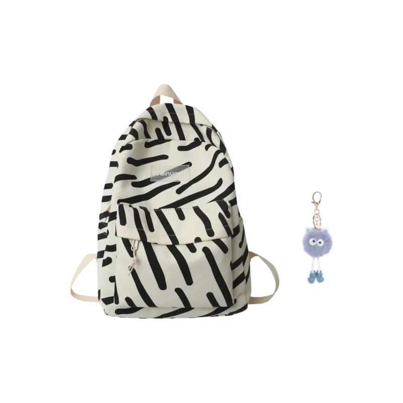 KAMLUI Canvas Backpack Laptop Bag Unisex Ecru/Black/Khaki-1