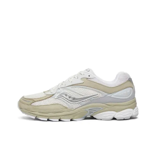 Saucony Pro Grid Omni 9 Anti Slip Wear Resistant Low Top Casual Running Shoes Unisex White Brown Gray