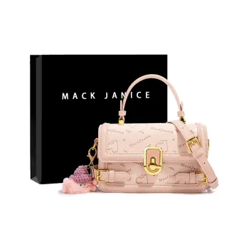 MACKJANICE Polyurethane Synthetic Leather Handbag Crossbody Bag Women's Heart Wrinkle Pink