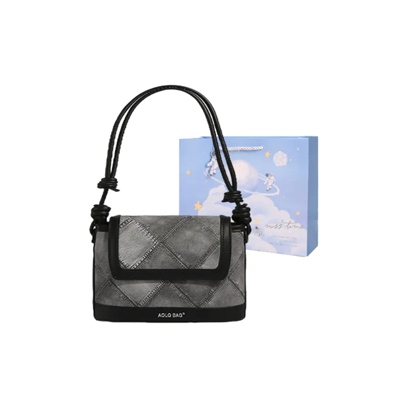 Duoluplo Doron Paul PU Shoulder Bag Women's Black/Ecru/Silver/Blue-0