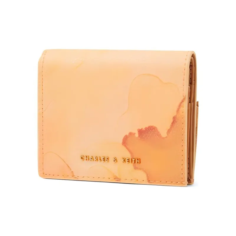 CHARLES&KEITH Leather Coin Purse Card Holder Wallet Mini Women's Pumpkin/Pale Pink/Blue Green-2