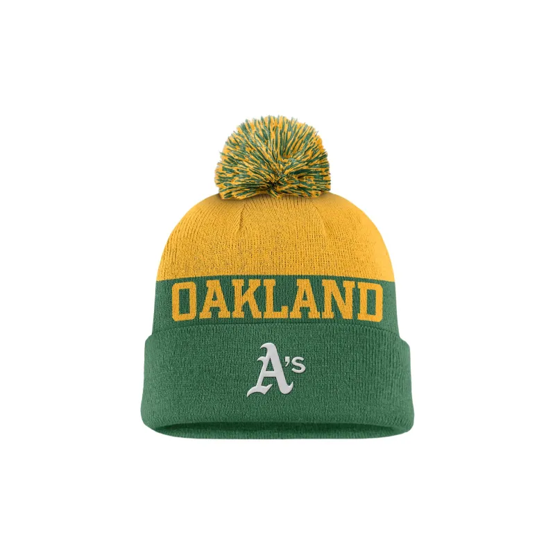 Nike Oakland Athletics Rewind Peak Men's Nike Mlb Cuffed Pom Beanie-1