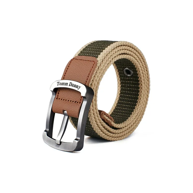 Mulinsen Youth Students Button Down Canvas Belt Unisex Width 3.6cm-4