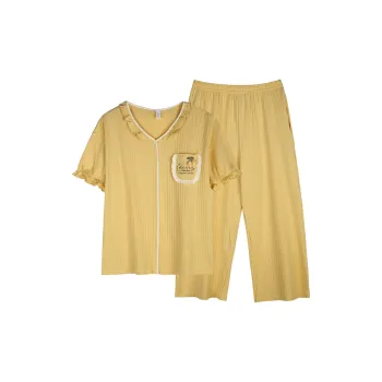 Xuan Liang Pajama Set Women's Cream Yellow