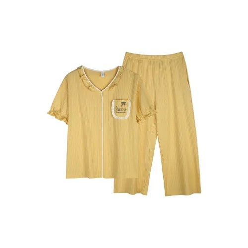 Xuan Liang Pajama Set Women's Cream Yellow