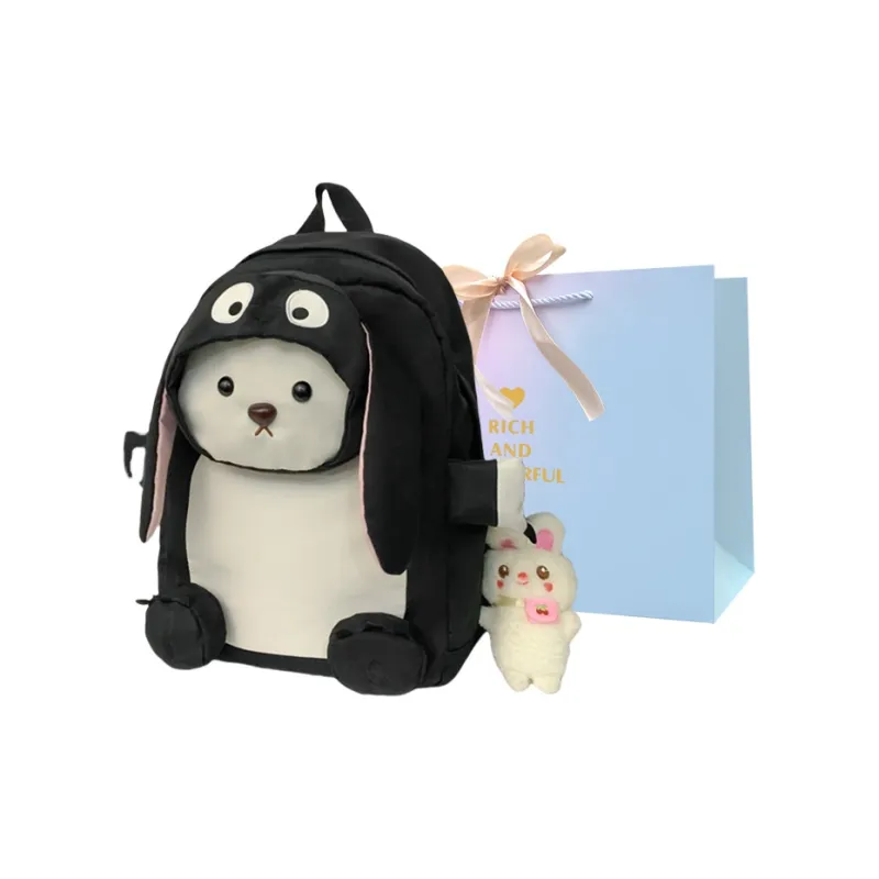 SUPERCUTE Nylon Backpack Women's Black/Pink/Dark Blue-5